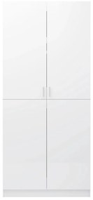 Roupeiro 80x52x180 cm derivados de madeira branco brilhante