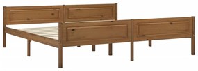 Estrutura de cama 200x200 cm pinho maciço castanho mel