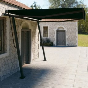 vidaXL Toldo retrátil manual com postes 4x3 m antracite