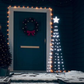 vidaXL Árvore de Natal em cone c/ 84 luzes LED 50x150 cm branco frio