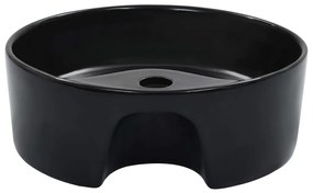 Lavatório com extravasamento 36x13 cm cerâmica preto