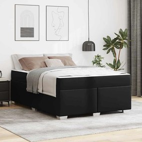 vidaXL Estrutura da Cama com colchão Preto 160 x 200 cm tecido