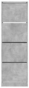 Sapateira c/ 4 gavetas articuladas 60x34x187,5 cm cinza cimento