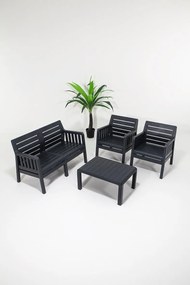 Conjunto de Lounge de Jardim Lara com Sofá, 2 Cadeiras e Mesa – Polipr