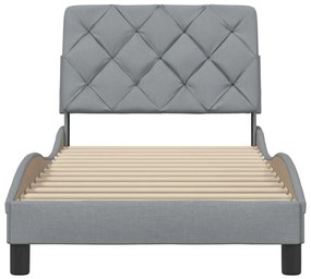 Estrutura de cama sem colchão 90x200 cm tecido cinzento-claro