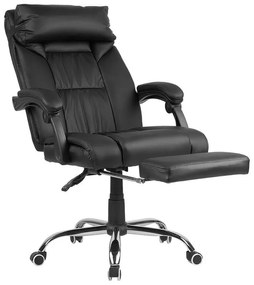 Cadeira de escritório em pele sintética preta LUXURY Beliani