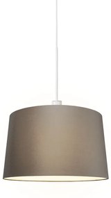 Candeeiro de suspensão moderno branco com abajur 45 cm bege - Combi 1 Country / Rústico,Moderno