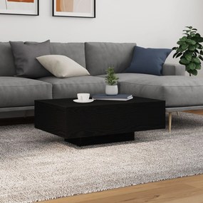 Mesa de Centro vidaXL com Luzes LED Carvalho Preto 85x55x31 cm