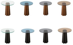 Mesa de Centro Thales – Nogueira e Cinzento Escuro – 50x50x50 cm