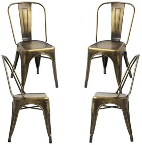 Pack 4 Cadeiras Torix Vintage - Ouro vintage