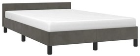 Estrutura de cama sem colchão 120x200 cm veludo cinzento-escuro