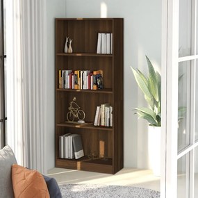 vidaXL Estante 4 prateleiras 60x24x142cm derivados de madeira castanho