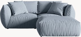 Sofá modular em chenille Chris (3 lugares) com pufe (esquerda/direita)