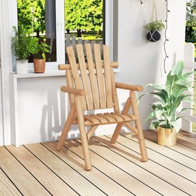 Cadeira de Jardim, 80 x 66 x 107 cm, Encosto Alto, Natural