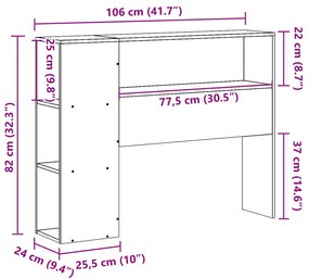 Cabeceira com arrumação 100 cm pinho maciço castanho-mel