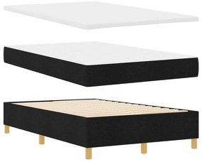 Cama Box Spring com Colchão e Banco vidaXL Preta 120x200 cm Tecido
