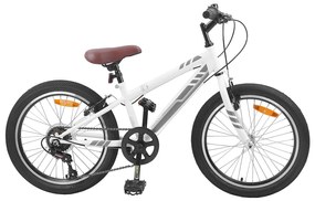vidaXL Bicicleta de Montanha 20 Polegadas 6-Speed para 5-8 anos Branco