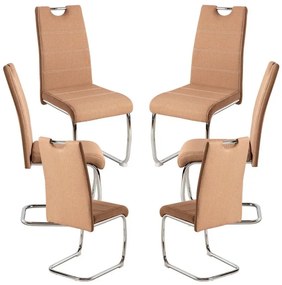 Pack 6 Cadeiras Hallen Tecido - Castanho Claro