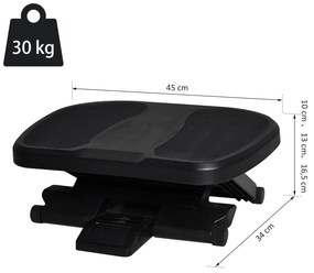 Apoio para os pés Altura Ajustável Massagem Alta Segurança Preto