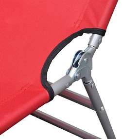 Espreguiçadeira dobrável aço revestido a pó vermelho