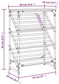 Sapateira Escada - Com 3 Níveis - Madeira Rústica - 60x30x85 cm -  Der