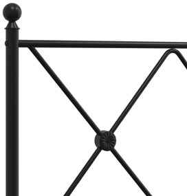 Estrutura de cama com cabeceira e pés 90x200 cm metal preto