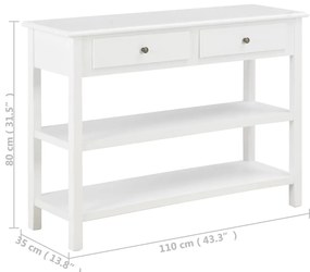 Aparador 110x35x80 cm MDF branco