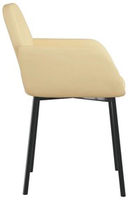 Cadeiras de jantar 2 pcs veludo cor creme