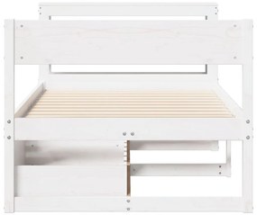 Cama sem colchão 90x190 cm madeira de pinho maciça branco