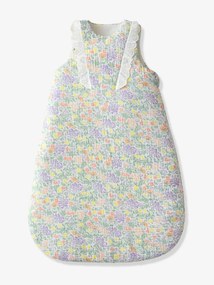 Oferta do IVA - Saco de bebé sem mangas, em gaze de algodão, Campestre branco estampado