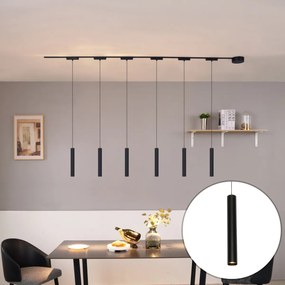 Sistema de iluminação de trilho moderno com 6 pendentes pretos monofásicos - Magnetic Cassie
