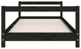 Estrutura de cama infantil 90x190 cm pinho maciço preto