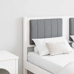 vidaXL Cabeceira estofada Branco 120 cm Madeira de Pinheiro Sólida
