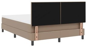Cama Box com Colchão em Cappuccino - 140 x 200 cm, Couro Sintético.