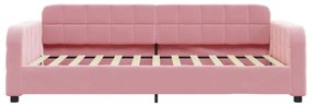 Sofá-cama 100x200 cm veludo rosa