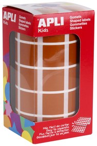 Rolo Autocolantes Quadrangular Castanho 20MM