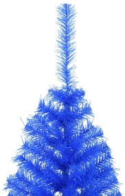 Meia árvore de Natal artificial com suporte 150 cm PVC azul