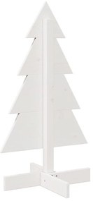 Árvore Natal decorativa 80 cm madeira de pinho maciça branco