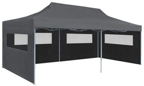 vidaXL Tenda de festa pop-up dobrável paredes laterais 3x6 m antracite