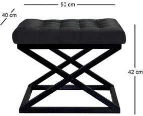 Pouffe Capraz – Preto – 50x42x40 cm