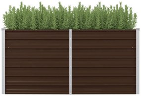 vidaXL Canteiro de jardim elevado 160x80x77cm aço galvanizado castanho