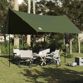 Lona de campismo 462x306x211 cm impermeável verde azeitona