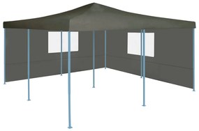 vidaXL Tenda dobrável com 2 paredes laterais 5x5 m antracite