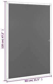 Tela anti-insetos para janelas 80x120 cm castanho