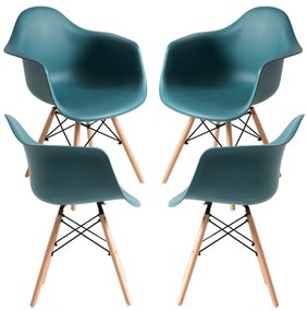 Pack 4 Cadeiras Dau - Verde-azulado