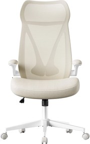 Cadeira de escritório ergonómica 67 x 67 x 125 cm bege