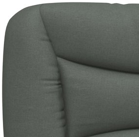 Estrutura de cama sem colchão 140x200 cm tecido cinzento-escuro