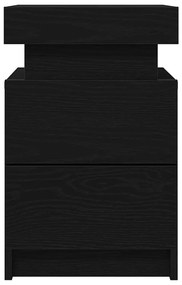Cômoda de Canto vidaXL com Luzes LED 2 pcs Carvalho Preto 35x39x55 cm