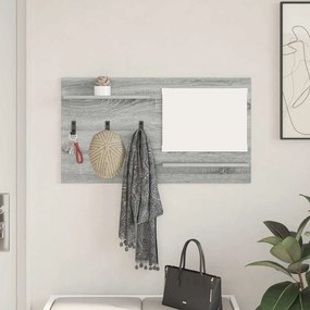 vidaXL Cabideiro de Parede com prateleira Cinza sonoma 90 x 10 x 50 cm
