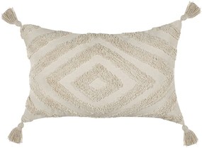 Almofada decorativa tufada em algodão creme 40 x 60 cm CRATAEGUS Beliani